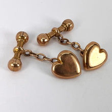 Load image into Gallery viewer, 9 Karat Rose Gold Heart Shaped Cufflinks
