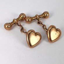 Load image into Gallery viewer, 9 Karat Rose Gold Heart Shaped Cufflinks
