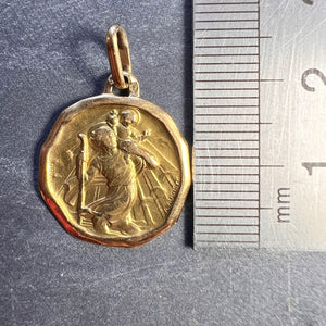 Augis French Saint Christopher 18K Yellow Gold Charm Pendant