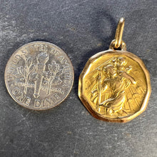 Load image into Gallery viewer, Augis French Saint Christopher 18K Yellow Gold Charm Pendant

