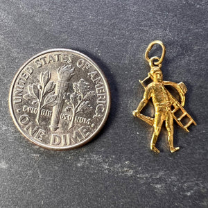 Lucky Chimney Sweep 9K Yellow Gold Charm Pendant