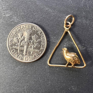 Easter Chick Triangle 18K Yellow Gold Charm Pendant