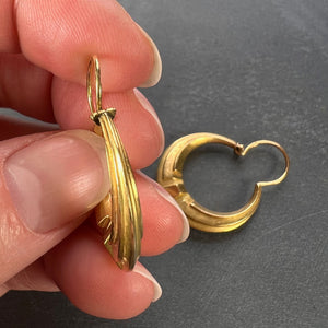 French 18 Karat Yellow Gold Creole Hoop Earrings