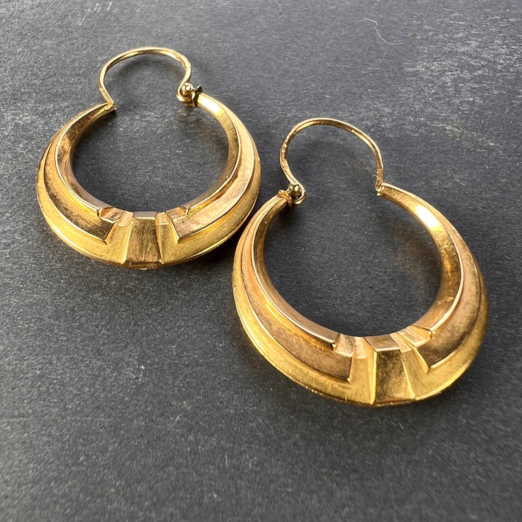 18ct Gold Braided Creole Hoop Earrings