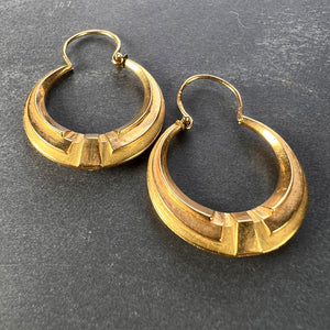 French 18 Karat Yellow Gold Creole Hoop Earrings