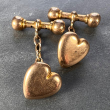 Load image into Gallery viewer, 9 Karat Rose Gold Heart Shaped Cufflinks
