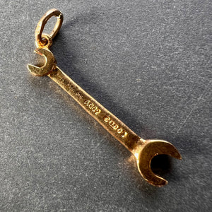 Wrench Spanner Double-Ended 9K Yellow Gold Charm Pendant