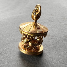 Load image into Gallery viewer, French Mechanical Easter Chick Carousel 18K Yellow Gold Charm Pendant
