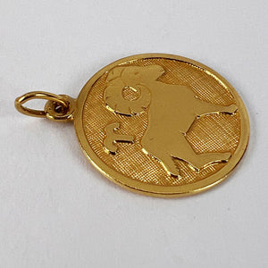 French Aries Zodiac 18K Gold Charm Pendant