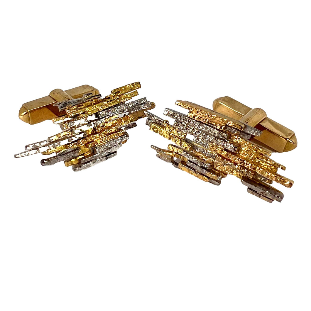 Charles de Temple 18K Yellow and White Gold Cufflinks