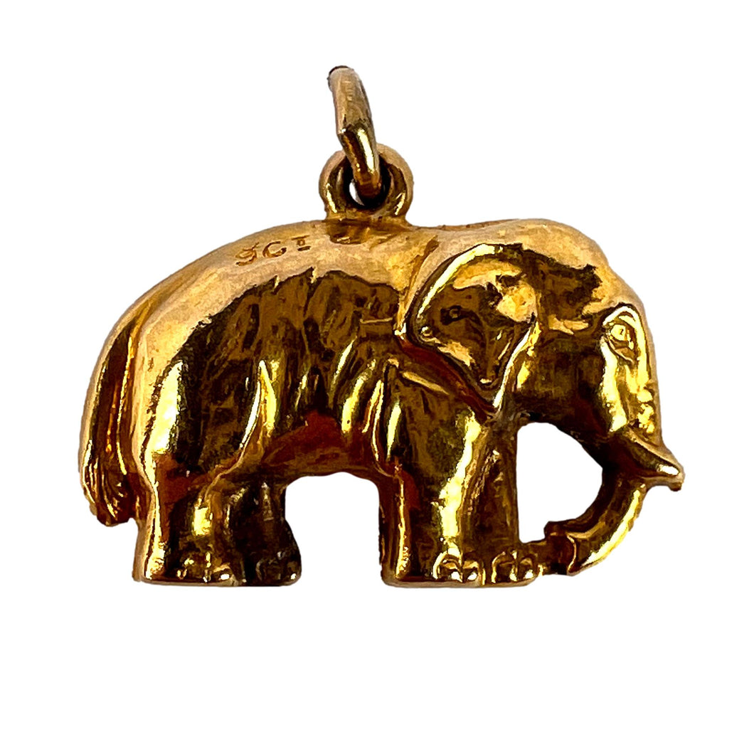 Lucky Elephant 9K Yellow Gold Charm Pendant