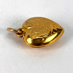 Puffy Heart 9K Yellow Gold Charm Pendant