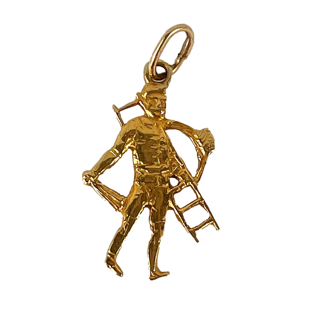 Lucky Chimney Sweep 9K Yellow Gold Charm Pendant