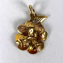 Load image into Gallery viewer, Lucky Four Leaved Clover Shamrock 14K Yellow Gold Charm Pendant
