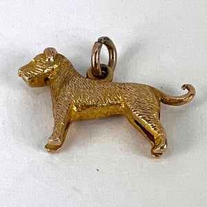 RESERVED Terrier Dog 14K Yellow Gold Charm Pendant