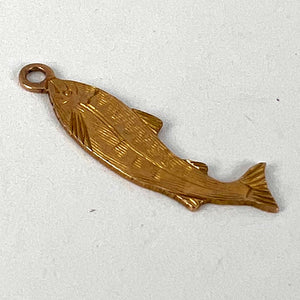 Salmon 9K Yellow Gold Charm Pendant
