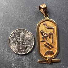 Load image into Gallery viewer, Egyptian Heiroglyphics Tablet 18K Yellow Gold Charm Pendant
