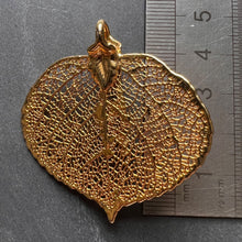 Load image into Gallery viewer, Leaf Skeleton Yellow Gold-Plated Brooch Pendant
