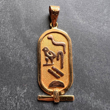 Load image into Gallery viewer, Egyptian Heiroglyphics Tablet 18K Yellow Gold Charm Pendant
