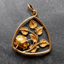 Load image into Gallery viewer, French Rose 18K Yellow Gold Charm Pendant
