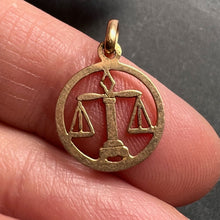 Load image into Gallery viewer, French Zodiac Libra Starsign 18K Yellow Gold Charm Pendant
