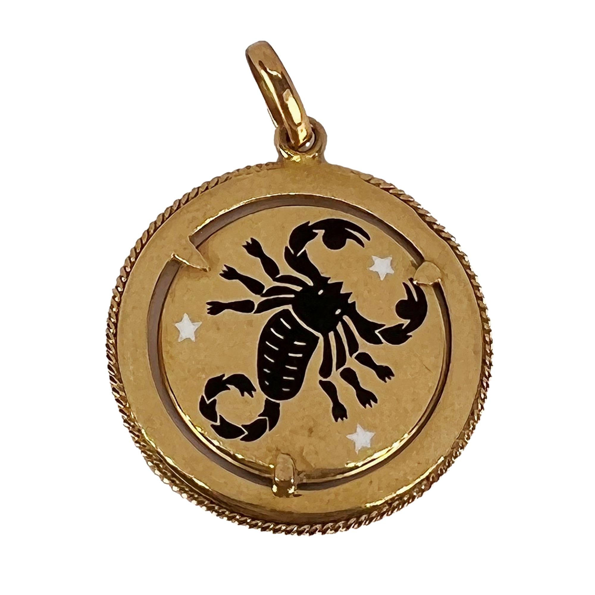 Solid gold shop scorpion pendant
