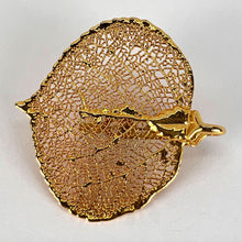Load image into Gallery viewer, Leaf Skeleton Yellow Gold-Plated Brooch Pendant

