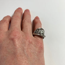 Load image into Gallery viewer, Retro White Diamond Platinum Dome Cocktail Ring
