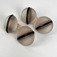 Load image into Gallery viewer, French 18K Yellow Gold Rock Crystal Enamel Stripe Cufflinks
