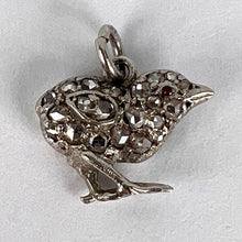 Load image into Gallery viewer, Antique 18K Rose Gold Silver Ruby Diamond Chick Charm Pendant
