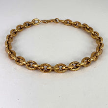 Load image into Gallery viewer, 18 Karat Yellow Gold Textured Cable Link Bracelet
