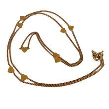 Load image into Gallery viewer, French 18K Yellow Gold Love Heart Link Chain Necklace
