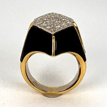 Load image into Gallery viewer, Onyx Diamond 18 Karat Yellow Gold Cocktail Ring
