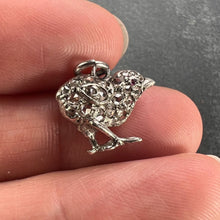Load image into Gallery viewer, Antique 18K Rose Gold Silver Ruby Diamond Chick Charm Pendant
