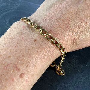 French 18 Karat Yellow Gold Twisted Curb Link Bracelet