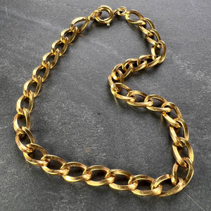 French 18 Karat Yellow Gold Twisted Curb Link Bracelet