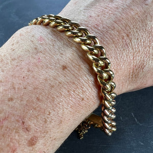 18 Karat Yellow and Rose Gold Curb Link Bracelet