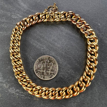 Load image into Gallery viewer, 18 Karat Yellow and Rose Gold Curb Link Bracelet
