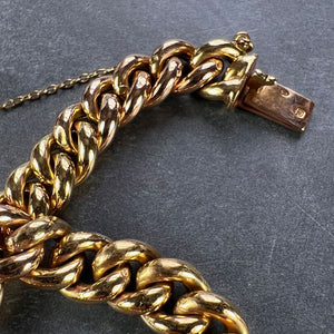 18 Karat Yellow and Rose Gold Curb Link Bracelet