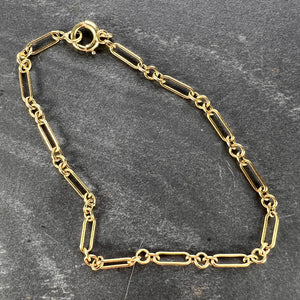 14 Karat Yellow Gold Figaro Link Bracelet