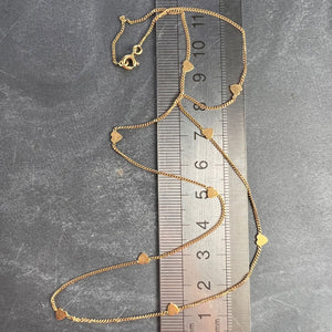 French 18K Yellow Gold Love Heart Link Chain Necklace