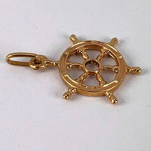 Load image into Gallery viewer, French 18K Yellow Gold Ships Wheel Charm Pendant
