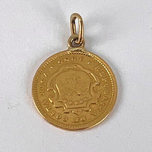 Load image into Gallery viewer, Costa Rica Dos Colones Coin 22K Yellow Gold Charm Pendant
