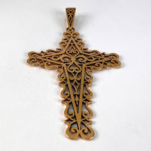 Load image into Gallery viewer, French 18K Yellow Gold Filigree Cross Pendant
