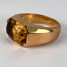Load image into Gallery viewer, French Citrine 18 Karat Yellow Gold Tank Ring
