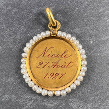 Load image into Gallery viewer, French Virgin Mary 18K Yellow Gold Pearl Charm Pendant
