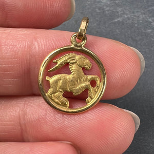 Aries Zodiac 18K Yellow Gold Charm Pendant