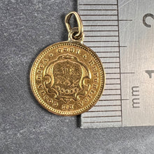 Load image into Gallery viewer, Costa Rica Dos Colones Coin 22K Yellow Gold Charm Pendant
