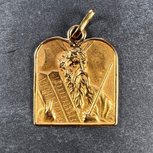French Moses 18K Yellow Gold Charm Pendant