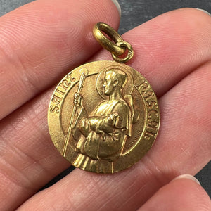 French Saint Pascal 18K Yellow Gold Charm Pendant